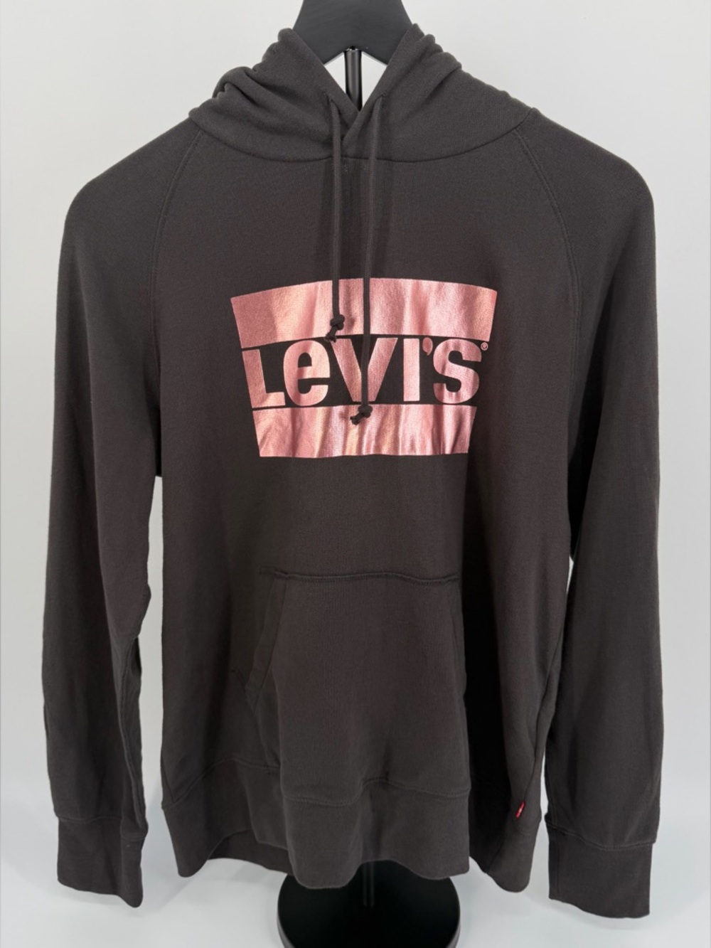 Levi's Womens Metallic Logo-Print Graphic Pullover Hoodie Black - Picture 5 of 15